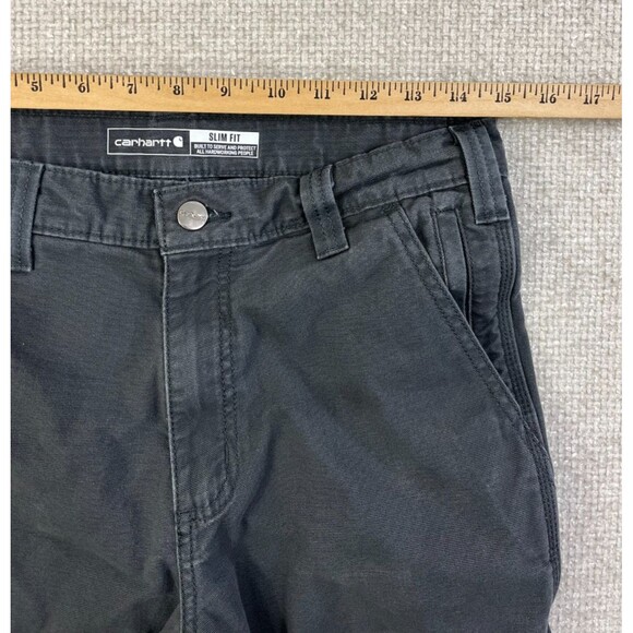 Carhartt Rugged Flex Slim Fit Pants Canvas Tapered Men's 30x31 Gray 102821 - Picture 8 of 11